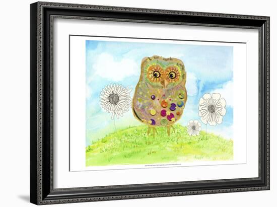 Owl and Flowers-Ingrid Blixt-Framed Art Print