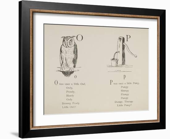 Owl and Pump Illustrations and Verses From Nonsense Alphabets Drawn and Written by Edward Lear.-Edward Lear-Framed Giclee Print