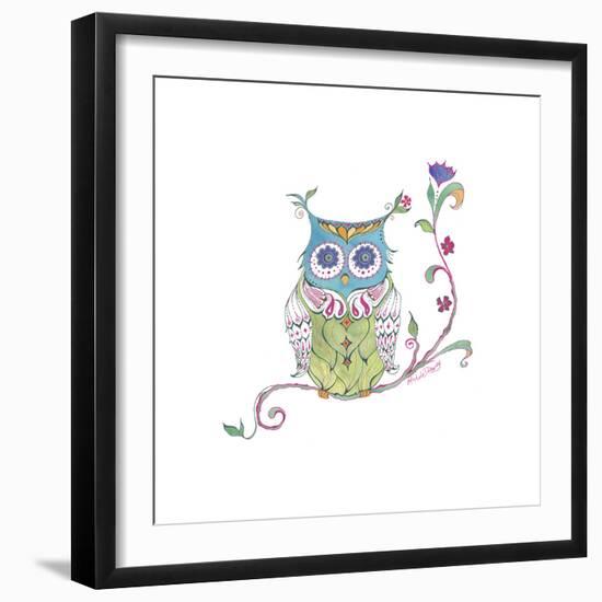 Owl Branch-null-Framed Giclee Print