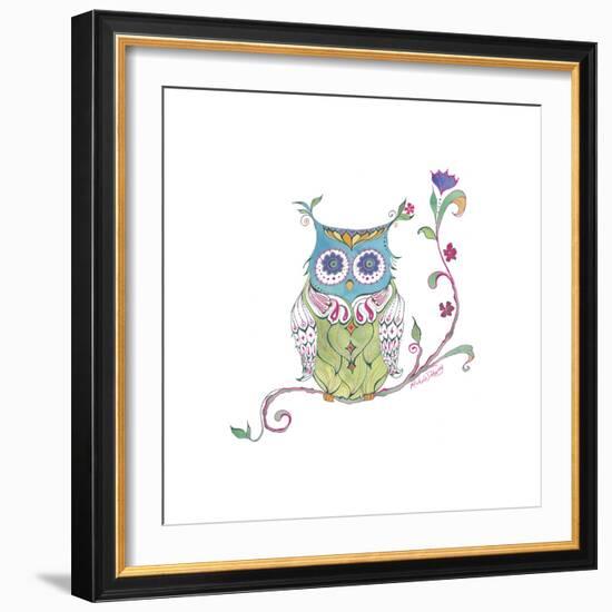 Owl Branch-null-Framed Giclee Print