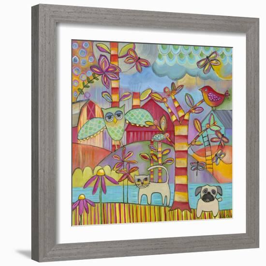 Owl Cat Dog 1-Carla Bank-Framed Giclee Print