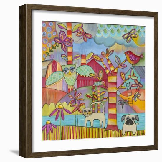 Owl Cat Dog 1-Carla Bank-Framed Giclee Print