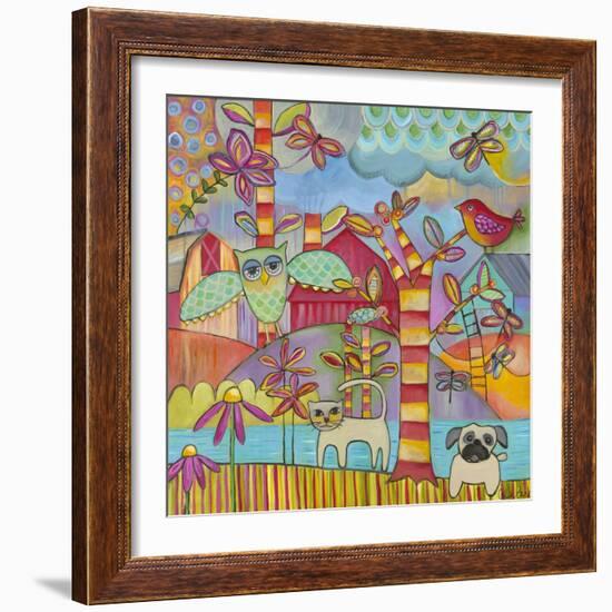 Owl Cat Dog 1-Carla Bank-Framed Giclee Print