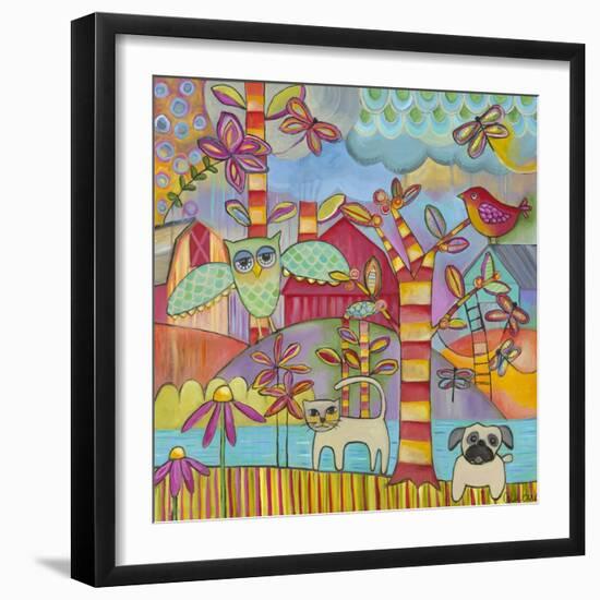 Owl Cat Dog 1-Carla Bank-Framed Giclee Print