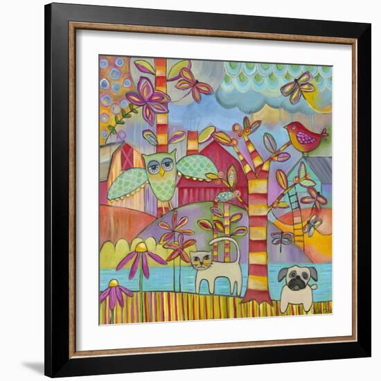 Owl Cat Dog 1-Carla Bank-Framed Giclee Print