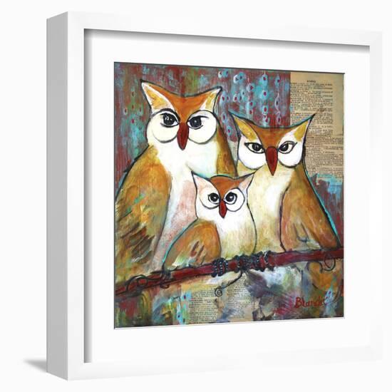 Owl Family Portrait-Blenda Tyvoll-Framed Art Print