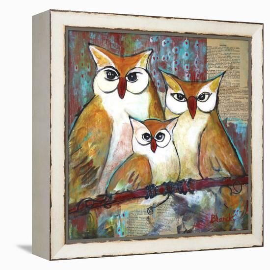 Owl Family Portrait-Blenda Tyvoll-Framed Stretched Canvas