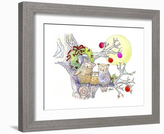 Owl Family-Jennifer Zsolt-Framed Giclee Print