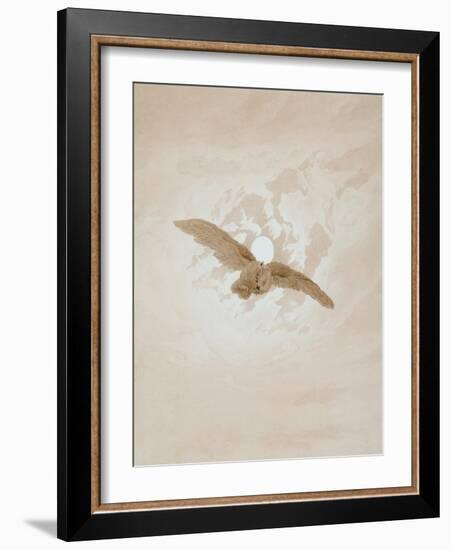 Owl Flying Against a Moonlit Sky, 1836-1837-Caspar David Friedrich-Framed Giclee Print