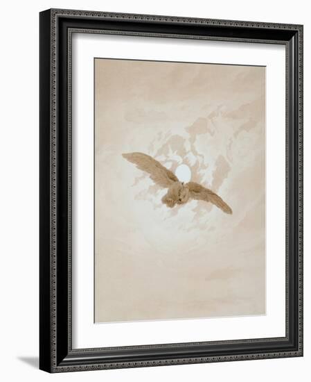 Owl Flying Against a Moonlit Sky, 1836-1837-Caspar David Friedrich-Framed Giclee Print