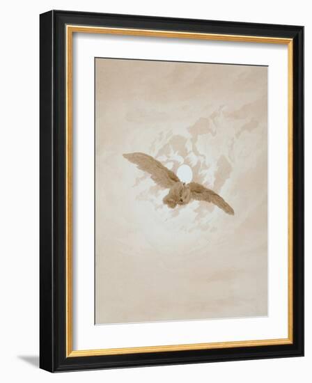 Owl Flying Against a Moonlit Sky, 1836-1837-Caspar David Friedrich-Framed Giclee Print