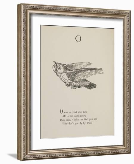 Owl Illustrations and Verses From Nonsense Alphabets Drawn and Written by Edward Lear.-Edward Lear-Framed Giclee Print