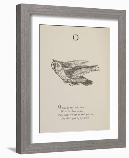 Owl Illustrations and Verses From Nonsense Alphabets Drawn and Written by Edward Lear.-Edward Lear-Framed Giclee Print