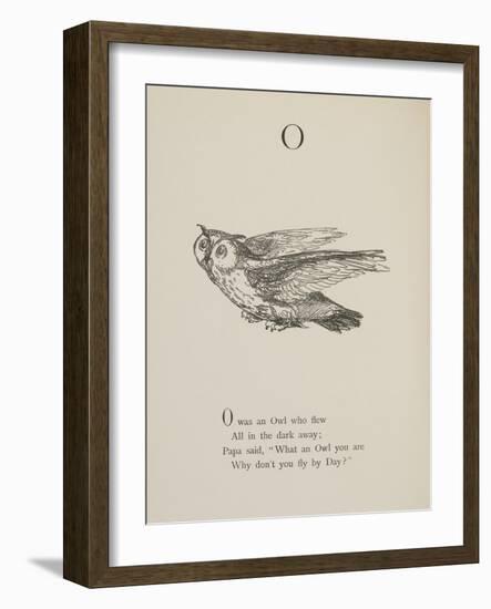 Owl Illustrations and Verses From Nonsense Alphabets Drawn and Written by Edward Lear.-Edward Lear-Framed Giclee Print