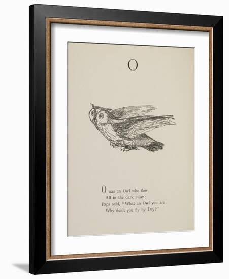 Owl Illustrations and Verses From Nonsense Alphabets Drawn and Written by Edward Lear.-Edward Lear-Framed Giclee Print