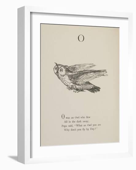 Owl Illustrations and Verses From Nonsense Alphabets Drawn and Written by Edward Lear.-Edward Lear-Framed Giclee Print