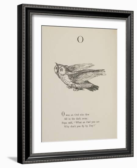 Owl Illustrations and Verses From Nonsense Alphabets Drawn and Written by Edward Lear.-Edward Lear-Framed Giclee Print