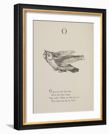 Owl Illustrations and Verses From Nonsense Alphabets Drawn and Written by Edward Lear.-Edward Lear-Framed Giclee Print