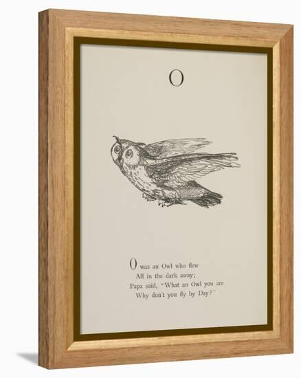 Owl Illustrations and Verses From Nonsense Alphabets Drawn and Written by Edward Lear.-Edward Lear-Framed Premier Image Canvas