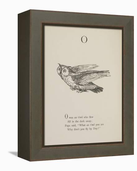 Owl Illustrations and Verses From Nonsense Alphabets Drawn and Written by Edward Lear.-Edward Lear-Framed Premier Image Canvas