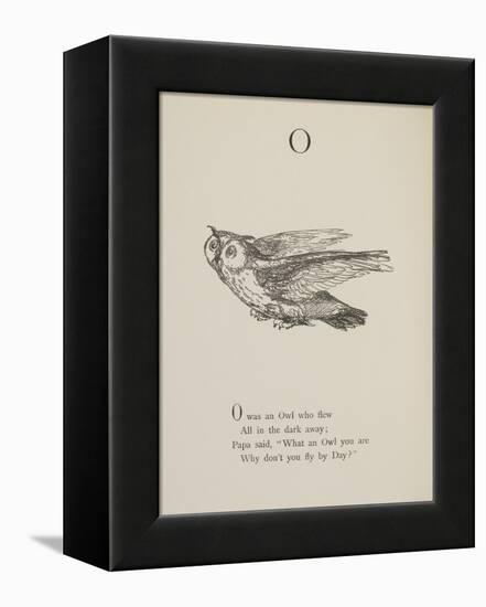 Owl Illustrations and Verses From Nonsense Alphabets Drawn and Written by Edward Lear.-Edward Lear-Framed Premier Image Canvas