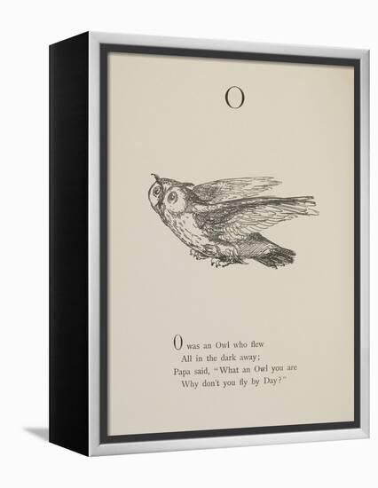 Owl Illustrations and Verses From Nonsense Alphabets Drawn and Written by Edward Lear.-Edward Lear-Framed Premier Image Canvas