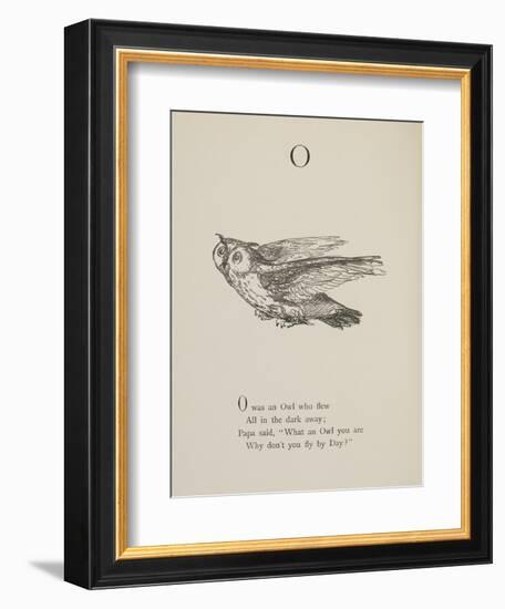 Owl Illustrations and Verses From Nonsense Alphabets Drawn and Written by Edward Lear.-Edward Lear-Framed Giclee Print