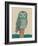 Owl In Blue Monotone-Paula Mills-Framed Art Print