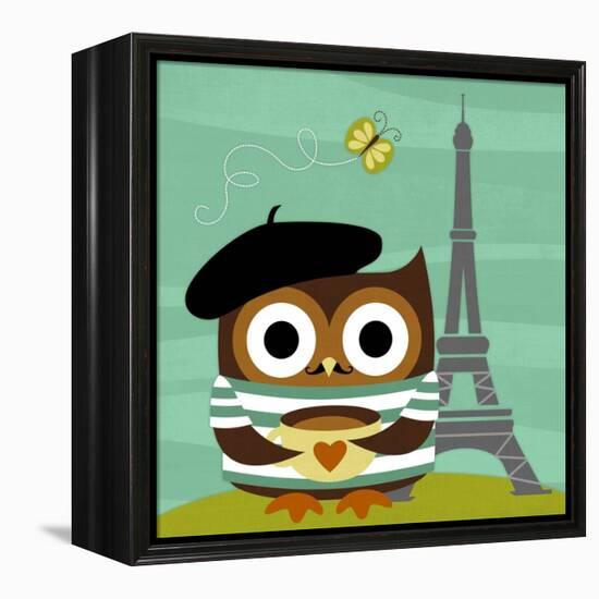 Owl in Paris-Nancy Lee-Framed Stretched Canvas