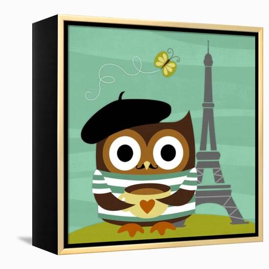 Owl in Paris-Nancy Lee-Framed Stretched Canvas