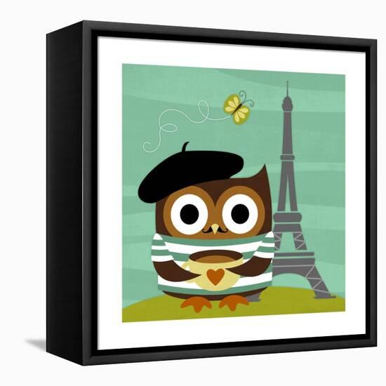 Owl in Paris-Nancy Lee-Framed Stretched Canvas