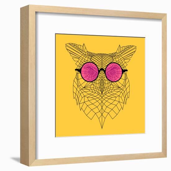 Owl in Pink Glasses-Lisa Kroll-Framed Art Print