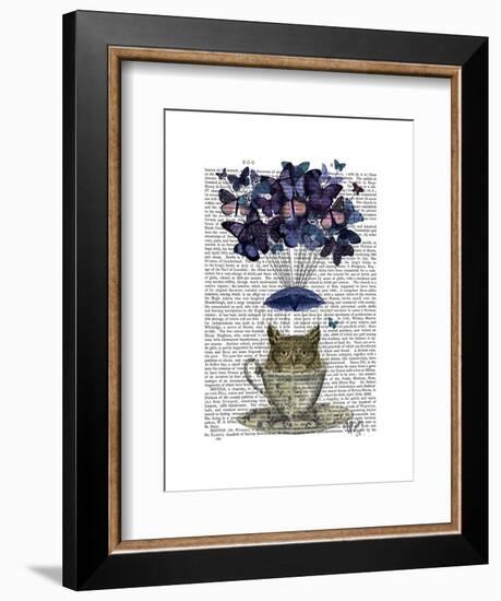 Owl in Teacup-Fab Funky-Framed Art Print