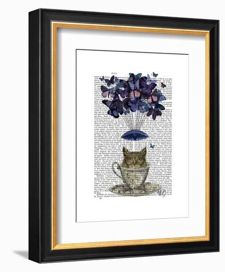 Owl in Teacup-Fab Funky-Framed Art Print