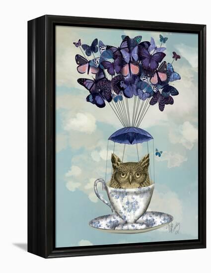 Owl in Teacup-Fab Funky-Framed Stretched Canvas