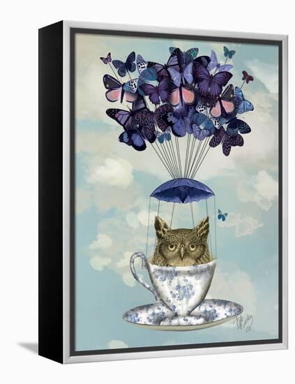 Owl in Teacup-Fab Funky-Framed Stretched Canvas