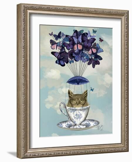 Owl in Teacup-Fab Funky-Framed Art Print