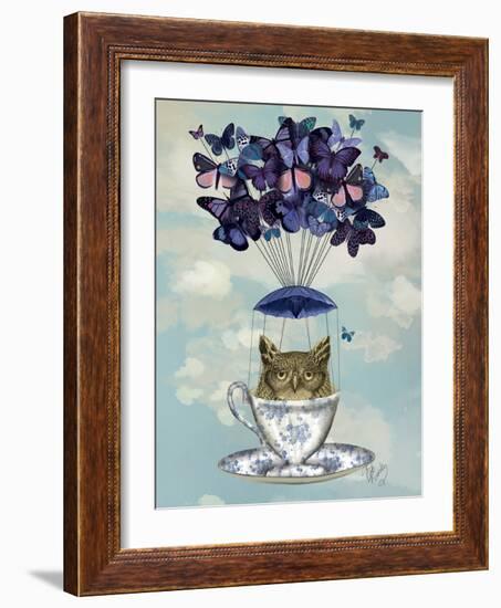 Owl in Teacup-Fab Funky-Framed Art Print