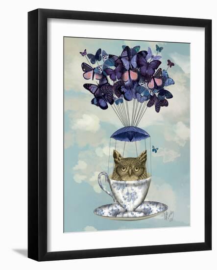 Owl in Teacup-Fab Funky-Framed Art Print