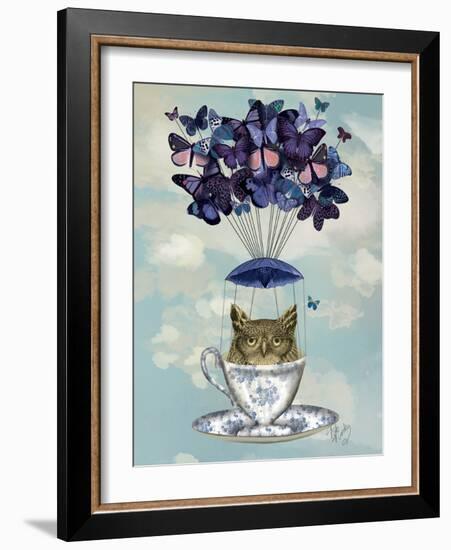 Owl in Teacup-Fab Funky-Framed Art Print