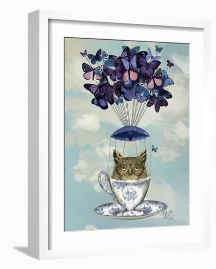 Owl in Teacup-Fab Funky-Framed Art Print