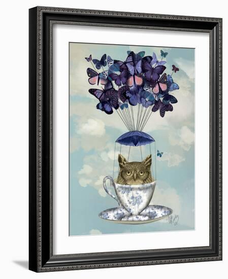 Owl in Teacup-Fab Funky-Framed Art Print