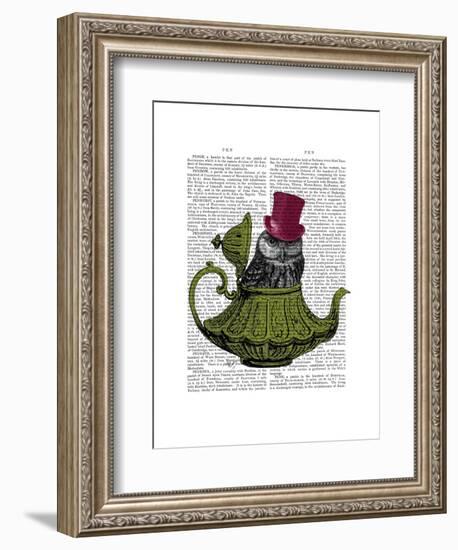 Owl In Teapot-Fab Funky-Framed Art Print