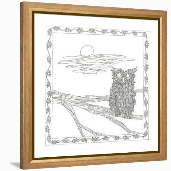 Owl In The Moonlight-Pam Varacek-Framed Stretched Canvas