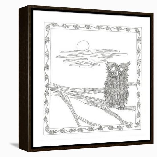 Owl In The Moonlight-Pam Varacek-Framed Stretched Canvas