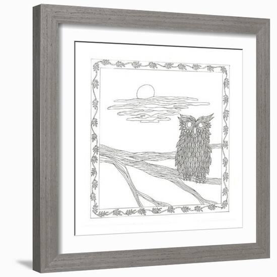 Owl In The Moonlight-Pam Varacek-Framed Art Print