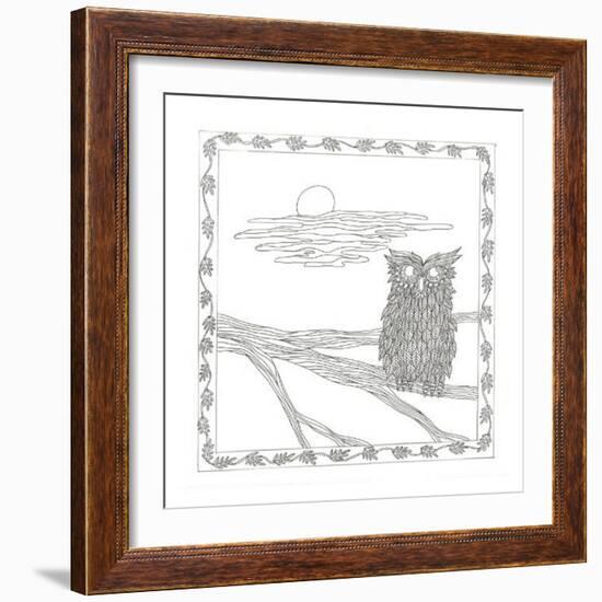 Owl In The Moonlight-Pam Varacek-Framed Art Print