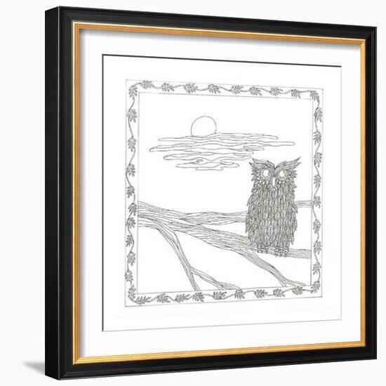 Owl In The Moonlight-Pam Varacek-Framed Art Print