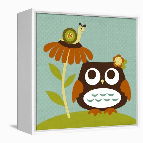 Owl Looking at Snail-Nancy Lee-Framed Stretched Canvas