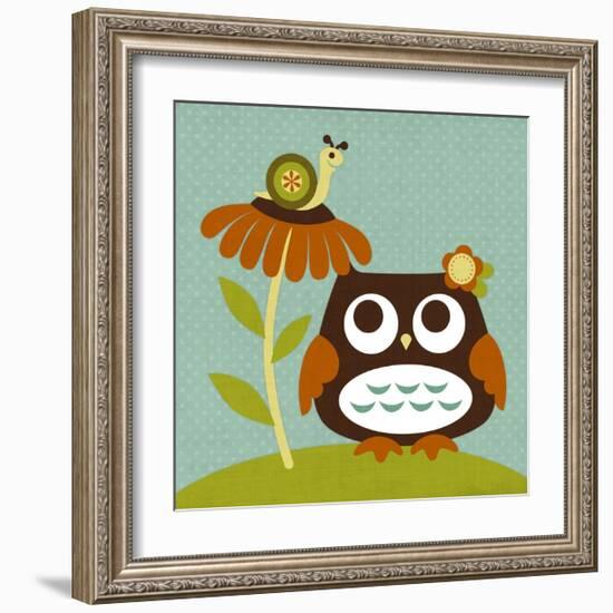 Owl Looking at Snail-Nancy Lee-Framed Art Print